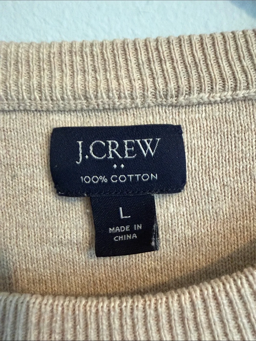 J. Crew Men’s Beige/Cream Crewneck Sweater